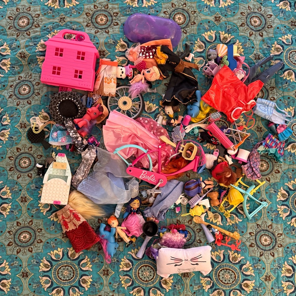 Assorted Small Dolls and Doll Accessories